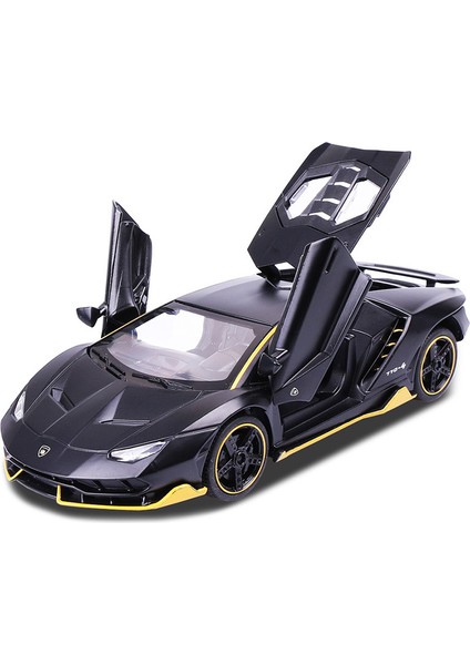 Lamborghini LP770 Gini Spor Araba Araba Modeli Döküm Araba Modeli Oyuncak Çocuk Ses ve Işık Geri Çekin Araba Çinko Alaşım Oyuncaklar Çocuklar Için Hediye (Siyah) (Yurt Dışından)