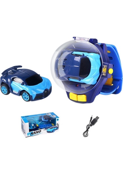 (1 Paket) Araba Izle Oyuncak Elektrikli Yarış Uzaktan Kumandalı Araba Araba Saati (Alaşım Mavi Bugatti (Şarj Edilebilir Versiyon)) (Yurt Dışından)