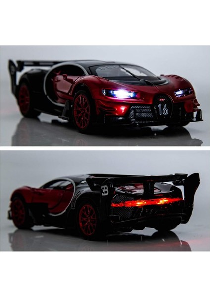 Saytay Bugatti Vision Gt Supercar 1/32 Çinko Alaşımı Döküm Geri Çekin Araba Modeli Oyuncak Ses ve Işık Erkek Kız Için Hediye (Kırmızı) ST-001 (Yurt Dışından) fırsatları