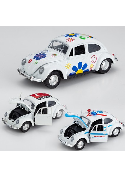 1:32 Alaşım Graffiti Polis Arabası Beetle Geri Çekme Araba Modeli Çocuk Oyuncakları Erkek Çocuk Oyuncakları (Polis Arabası Koyu Yeşil, 2 Paket) (Yurt Dışından)