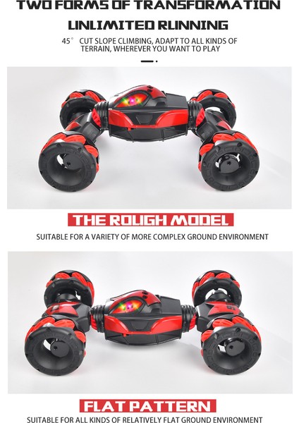 Elektrikli Rc Araba - 2.4g 4WD Rc Dublör Araba, Joystick Kontrolü, Hareket Algılama, 2 Şarj Edilebilir Pil, Erkekler ve Kızlar Için Hediye 6+ (Yurt Dışından)