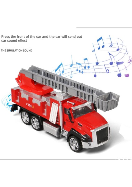 (1 Adet) Çocuk Ses ve Hafif Alaşım Araba Modeli Yangın Suyu Jeti Ekskavatör (Ses ve Hafif Alaşım Araba [kurtarma Düz Yataklı]) (Yurt Dışından) modelleri
