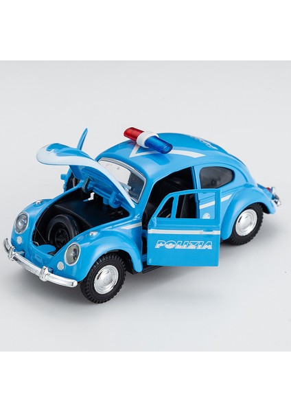 1:32 Alaşım Graffiti Polis Arabası Beetle Geri Çekme Araba Modeli Çocuk Oyuncakları Erkek Oyuncakları (Polis Mavi, 2 Paket) (Yurt Dışından)
