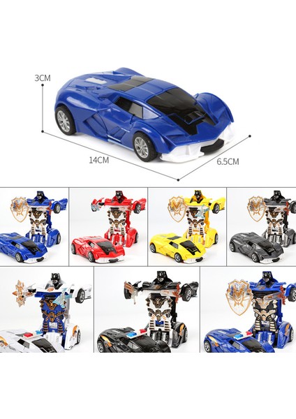 (Iki Adet) Çarpışma Deformasyon Oyuncak Araba Autobot Robot Atalet Etkisi Bir Düğme Deformasyon Araba Çocuk Hediye (Yeni Rambo Sarı Renkli Kutu) (Yurt Dışından)