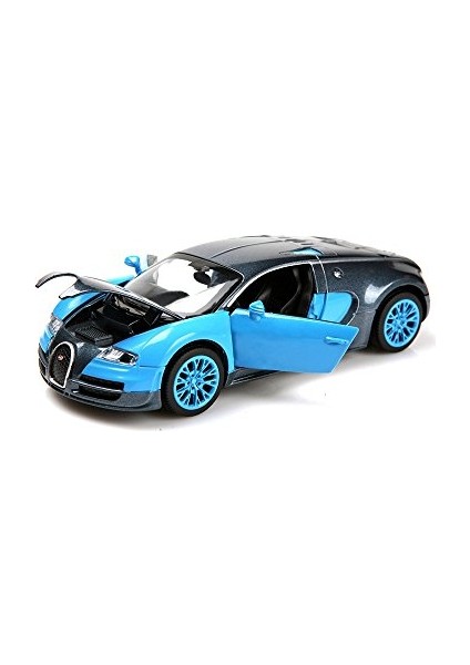 Saytay Model Arabalar, 1:32 Bugatti Veyron Alaşımlı Işıklı ve Sesli Pres Döküm ARABALAR(MAVI)ST-001 (Yurt Dışından)