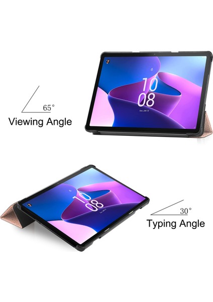 Uyumlu Lenovo Tab M10PLUS 3. Nesil Tablet Kılıfı Için 10.6" Ince Üç Katlı Stand Akıllı Kapak, Çoklu Görünüm Standı Sert Kılıf Folyo Kapak Otomatik Uyku/uyandırma Koruması Pembe Altın (Yurt Dışından)