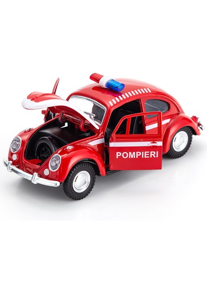 1:32 Alaşım Graffiti Polis Arabası Beetle Geri Çekme Araba Modeli Çocuk Oyuncakları Erkek Oyuncakları (Polis Kırmızı, 2 Paket) (Yurt Dışından)