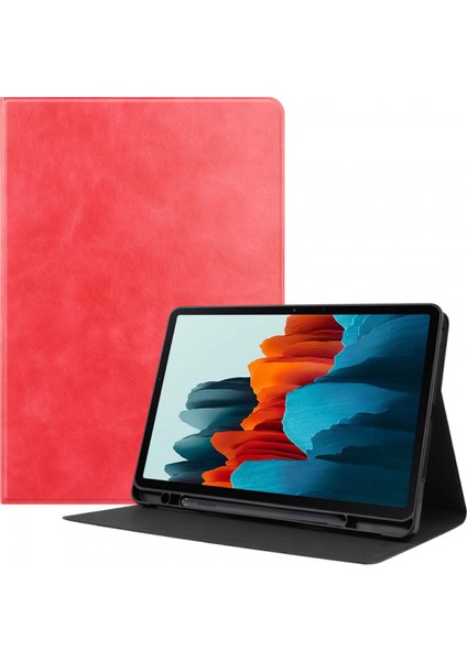 Samsung Galaxy Tab S7 2020 11 Inç (Model SM-T870/T875) S Pen Standlı, Ultra Hafif Stand Kapağı, Otomatik Uyandırma/uyku Fonksiyonlu, Kırmızı (Yurt Dışından)