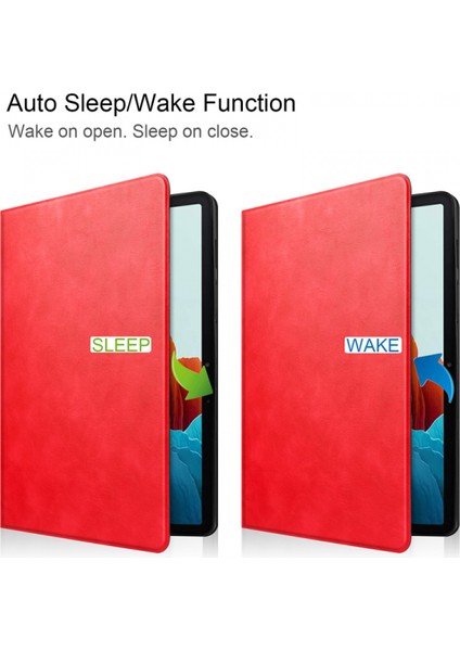Samsung Galaxy Tab S7 2020 11 Inç (Model SM-T870/T875) S Pen Standlı, Ultra Hafif Stand Kapağı, Otomatik Uyandırma/uyku Fonksiyonlu, Kırmızı (Yurt Dışından) modelleri
