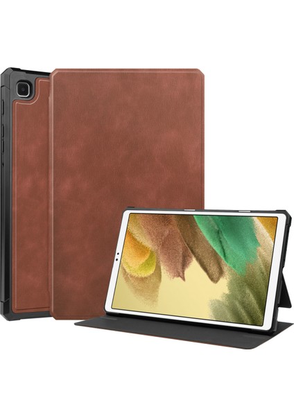 Galaxy Tab A7 Lite 8.7" 2021 Kapak SM-T220/225 Için, Ince Hafif Folyo Stand Pu Deri Kılıf Samsung Galaxy Tab A7 Lite 2021 Tablet Için Yumuşak Tpu Arka Kapak, Kahverengi (Yurt Dışından)