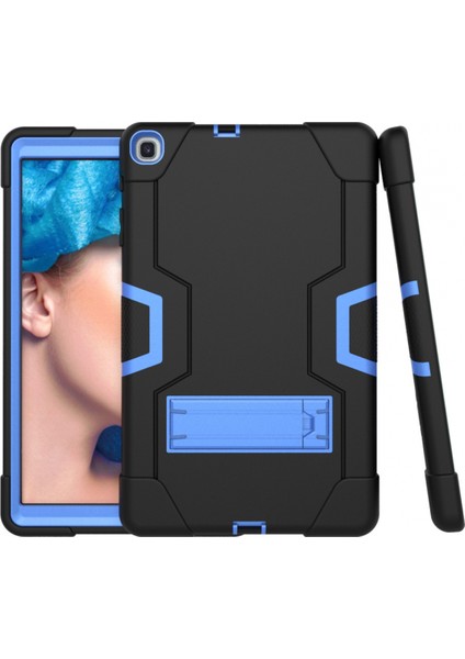 Samsung Galaxy Tab A 10.1 2019 Kılıf Için, Samsung Galaxy Tab A 10.1 Inç T515 (Siyah+Mavi) Için Standlı Sanhezhong Hibrid Darbeye Dayanıklı Sağlam Düşen Kılıf (Yurt Dışından)