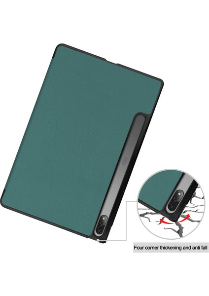 Lenovo Tab P12 Pro Kapak Kalem Tutucu ile 12.6 "darbeye Dayanıklı Kapak Tri-Fold Standı Folio Akıllı Kapak Lenovo Tab P12 Pro 12.6" Yeşil (Yurt Dışından) modelleri