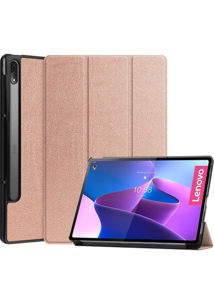Lenovo Tab P12 Pro Için Kalem Tutuculu Kapak 12.6 "darbeye Dayanıklı Kapak Tri-Fold Standı Folio Akıllı Kapak Için Lenovo Tab P12 Pro 12.6" Gül Altın (Yurt Dışından)