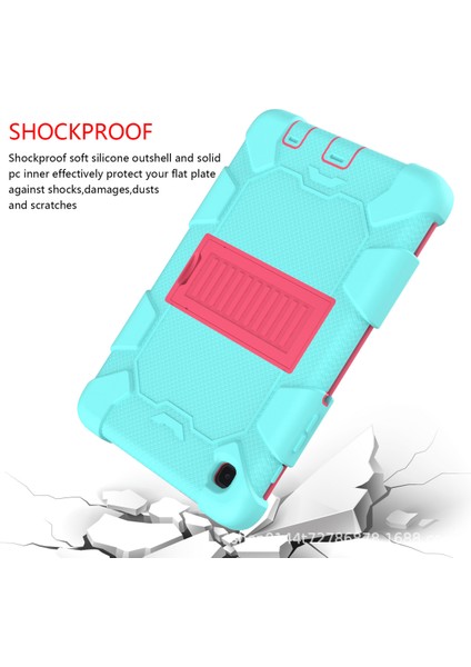 Samsung Galaxy Tab A7 Case 2021 (SM-T220/T225) Için Hibrit Samsung A7 Case 8.7 Inç Standlı, Darbeye Dayanıklı Sağlam Samsung Tablet A7 Erkek ve Kız Çocuk Kılıfı (Yeşil+Kırmızı) (Yurt Dışından)