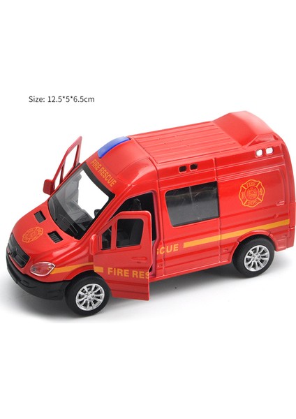 (2 Parça) Alaşım Ambulans Çocuk Oyuncak Araba Modeli 120 Itfaiye Aracı Çocuk Hediye (Orta Alaşım Itfaiye Aracı [sessiz Işık/açık Kapı]) (Yurt Dışından)