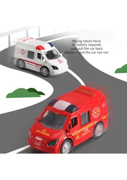 (2 Parça) Alaşım Ambulans Çocuk Oyuncak Araba Modeli 120 Itfaiye Aracı Çocuk Hediye (Orta Alaşım Itfaiye Aracı [sessiz Işık/açık Kapı]) (Yurt Dışından)