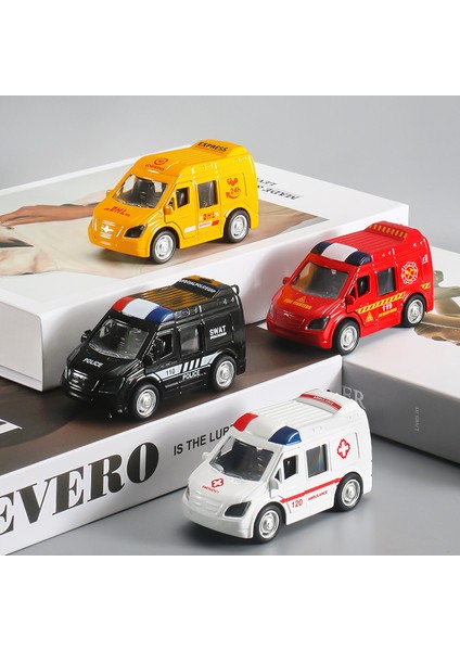 (2 Parça) Alaşım Ambulans Çocuk Oyuncak Araba Modeli 120 Itfaiye Aracı Çocuk Hediye (Orta Alaşım Itfaiye Aracı [sessiz Işık/açık Kapı]) (Yurt Dışından)