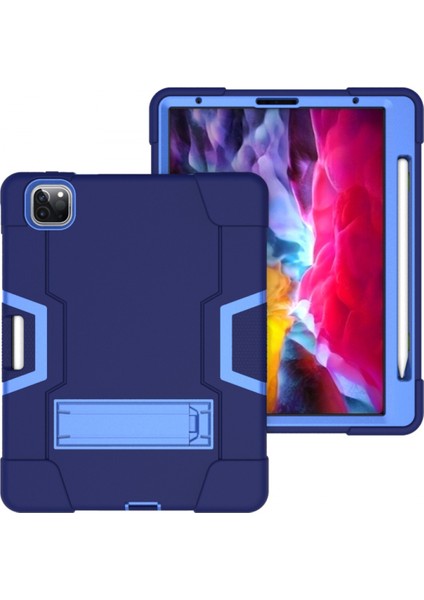 iPad Pro 11 2020 Için, iPad Pro 11 2020 Için Hibrit Ağır Hizmet Tipi Üç Katmanlı Tam Gövde Darbeye Dayanıklı Sağlam Kılıf (Mavi) (Yurt Dışından) fiyatları