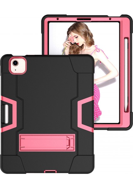 iPad Air 4 10.9" 2020 Için Kılıf, Çocuk Dostu Ağır Hizmet Darbeye Dayanıklı Sağlam Kılıf ve 2020'DE Çıkan Apple iPad Air 4 10.9"(Siyah+Kırmızı) Için Yerleşik Kalemlik Standlı (Yurt Dışından) fiyatları