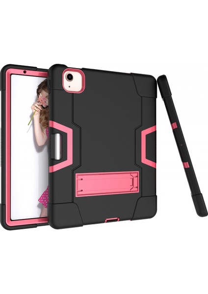 iPad Air 4 10.9" 2020 Için Kılıf, Çocuk Dostu Ağır Hizmet Darbeye Dayanıklı Sağlam Kılıf ve 2020'DE Çıkan Apple iPad Air 4 10.9"(Siyah+Kırmızı) Için Yerleşik Kalemlik Standlı (Yurt Dışından) modelleri