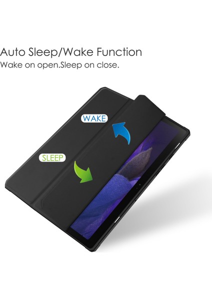 Samsung Galaxy Tab A8 10.5" 2022 Modelleri Için (SM-X200/X205), Şeffaf Sırtlı Darbeye Dayanıklı Kılıf, Otomatik Uyandırma/uyku, Mavi (Yurt Dışından) modelleri