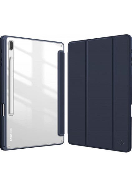 Samsung Galaxy Tab S7 Fe/s7 + Plus 12.4''2021 (SM-T730/SM-T736) Tablet Kılıfı, Tab S7 Fe, Otomatik Uyandırma/uyku Için Ince Şeffaf Arka Kapak Samsung Tab S7 Fe, Koyu Mavi (Yurt Dışından)