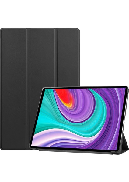 Lenovo Tab P11 Pro Case 11.5" 2020 (TB-J706F ), Lenovo Tab P11 Pro 11.5" Tablet Için Ince Hafif Akıllı Kapak Üç Katlı Braket Folio Hardshell Kılıf 2020 - Siyah (Yurt Dışından)