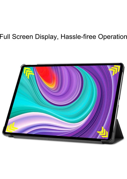 Lenovo Tab P11 Pro Case 11.5" 2020 (TB-J706F ), Lenovo Tab P11 Pro 11.5" Tablet Için Ince Hafif Akıllı Kapak Üç Katlı Braket Folio Hardshell Kılıf 2020 - Siyah (Yurt Dışından) fiyatları