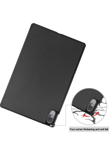 Lenovo Tab P11 Pro Case 11.5" 2020 (TB-J706F ), Lenovo Tab P11 Pro 11.5" Tablet Için Ince Hafif Akıllı Kapak Üç Katlı Braket Folio Hardshell Kılıf 2020 - Siyah (Yurt Dışından) modelleri