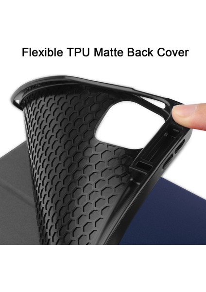 2021 5. Nesil iPad Pro 12.9" Kılıf, Otomatik Uyandırma/uyku Kapağı, Kalem Tutuculu Kapak, Ince Yumuşak Tpu Arka Akıllı Üçe Katlamalı Stand (Koyu Mavi) (Yurt Dışından) fırsatları