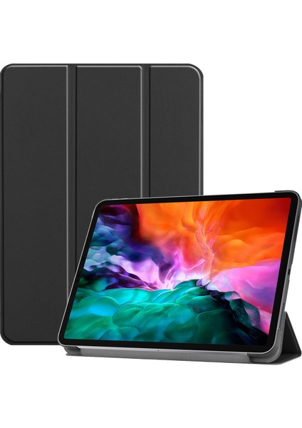 iPad Pro 12.9 Inç Kapak 2021 5. Nesil Için, Ince Hafif Üç Katlı Stand Kapağı [otomatik Uyutma/uyandırma] iPad Pro 12.9 2021 Yumuşak Tpu Arka Kapak-Siyah (Yurt Dışından)