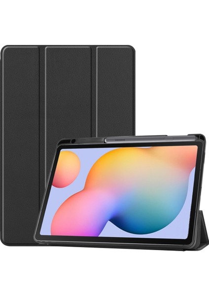 Samsung Galaxy Tab S6/tab S6 Tablet Kılıfı 10.4" Için, Birinci Sınıf Deri, Ince ve Hafif, Otomatik Uyku/uyandırma Sert Üç Katlı Stand Kapağı (P610/P615) Siyah (Yurt Dışından)