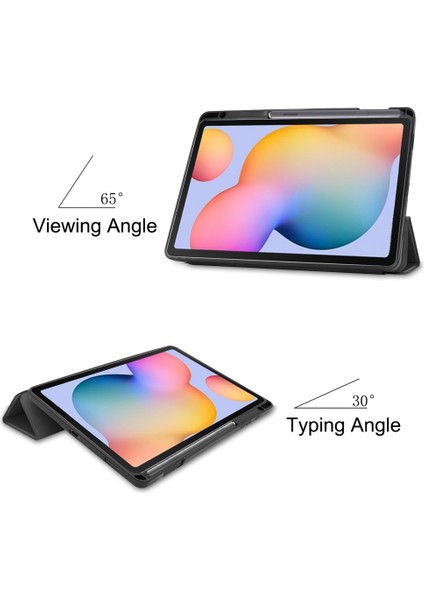 Samsung Galaxy Tab S6/tab S6 Tablet Kılıfı 10.4" Için, Birinci Sınıf Deri, Ince ve Hafif, Otomatik Uyku/uyandırma Sert Üç Katlı Stand Kapağı (P610/P615) Siyah (Yurt Dışından)