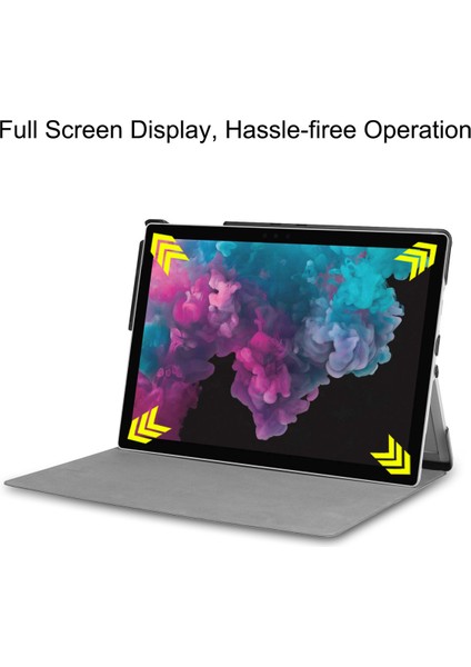 Microsoft Surface Pro4/5/6/7 Için Stand Kapağı Kalemlik 12.3" Tablet Hafif Sert Kılıf (Kırmızı) (Yurt Dışından)