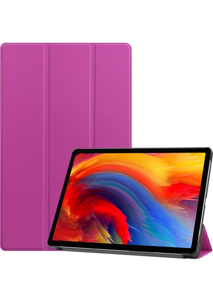 Lenovo Tab P11 Pro Case 11" 2021 (TB-J607F ), Lenovo Tab P11 Pro 11" Tablet Için Ince Hafif Akıllı Kapak Üç Katlı Parantez Folyo Kılıf 2021'DE Çıktı - Mor (Yurt Dışından)
