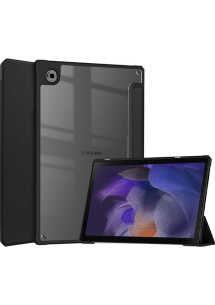 Samsung Galaxy Tab A8 10.5" 2022 Modelleri Için (SM-X200/X205), Şeffaf Şeffaf Sırtlı Darbeye Dayanıklı Kılıf, Otomatik Uyandırma/uyku, Siyah (Yurt Dışından)