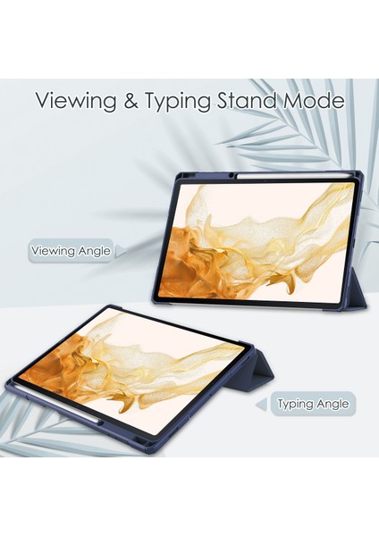 Samsung Galaxy Tab S8+ 12.4 2022 (SM-X800/X806) / Tab S7 Fe 12.4-Inch 2021 / Tab S7 Plus 12.4 2020 Için S Pen Standlı, Otomatik Uyandırmalı Şeffaf Tablet Arkası, Koyu Mavi (Yurt Dışından) fiyatları