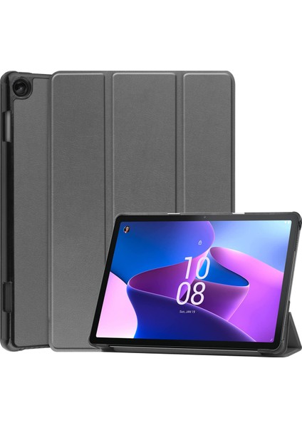 Uyumlu Lenovo Tab M10PLUS 3. Nesil Tablet Kılıfı Için 10.6" Ince Üç Katlı Stand Akıllı Kapak, Çoklu Görünüm Standı Sert Kılıf Folyo Kapak Otomatik Uyuma/uyanma Koruması Gri (Yurt Dışından)