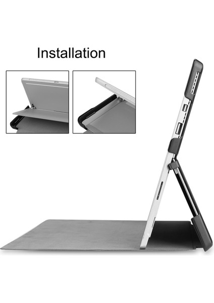 Microsoft Surface Pro4/5/6/7 Için Stand Kapağı Kalemlik 12.3" Tablet Hafif Sert Kabuk (Siyah) (Yurt Dışından)