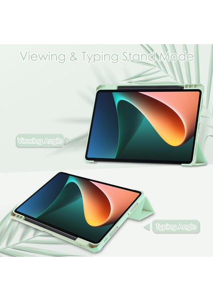 Mi Pad 5 11.0 Inç Için, Akıllı Ince Üç Katlı Stand ve Kalem Tutacağı Otomatik Uyutma/uyandırma Kapağı, Mi Pad 5 Pro 5g 2021 Için Şeffaf Şeffaf Arka Kapak - Nane Yeşili (Yurt Dışından) fiyatları