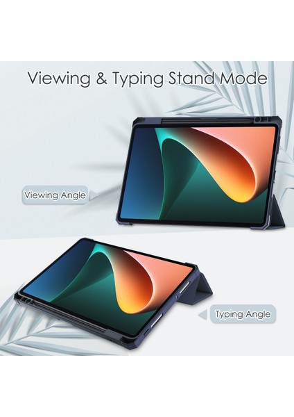Mi Pad 5 11,0 Inç Için, Akıllı Ince Üç Katlı Stand ve Kalem Tutacağı Otomatik Uyutma/uyandırma Kapağı, Mi Pad 5 Pro 5g 2021 Için Şeffaf Şeffaf Arka Kapak - Koyu Mavi (Yurt Dışından) fiyatları
