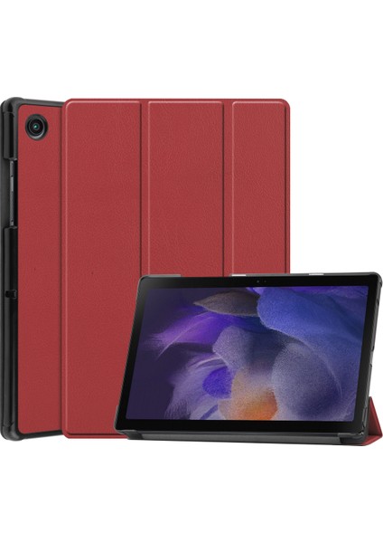 Samsung Galaxy Tab A8 10.5" 2022 Modelleri Için (SM-X200/X205), Tablet Kılıfı, Otomatik Uyandırma/uyku, Bordo (Yurt Dışından)