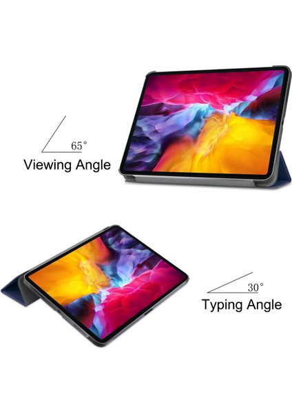 iPad Pro 11" Kılıf 2021 Için, [apple Kalem Şarjını Destekleyin] iPad Pro 11" 2021 Için Ince Üç Katlı Ciltli Kılıf Otomatik Uyandırma/uyku Özellikli Akıllı Kapak, Koyu Mavi (Yurt Dışından) fiyatları