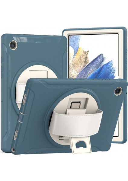 Samsung Tab A8 10.5 Inç Koruyucu Kapak X200/X205 Üç Geçirmez Tablet Her Şey Dahil Dönen Koruyucu Kapak Mavi (Yurt Dışından)
