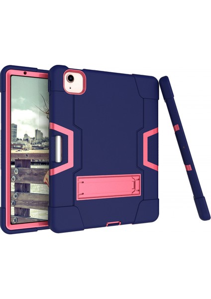 iPad Air 4 Için 10.9" 2020 Kılıf, Çocuk Dostu Ağır Hizmet Darbeye Dayanıklı Sağlam Kapak, 2020 Çıkışı Için Dahili Kalemlik Standı Apple iPad Air 4 10.9" (Lacivert + Gül Kırmızısı) (Yurt Dışından) fırsatları