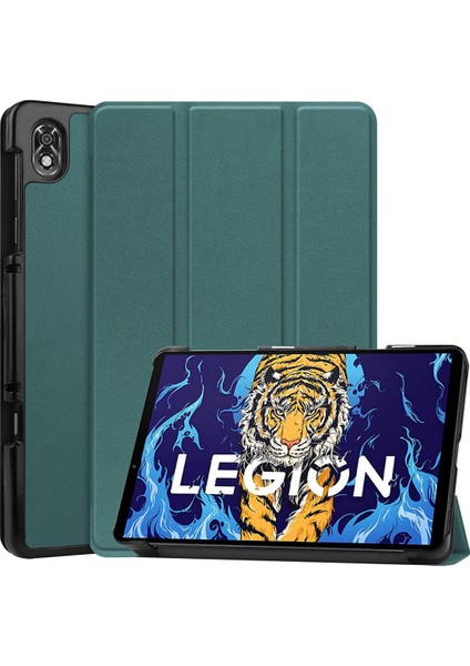 Lenovo Legion Y700 Için 8.8 Inç Üç Katlı Akıllı Tablet Kılıfı, Ince Kılıf Çoklu Görünüm Standı Sert Kılıf Kapak Tablet Için Otomatik Uyku/uyandırma Kapağı (Renk: Yeşil) (Yurt Dışından)