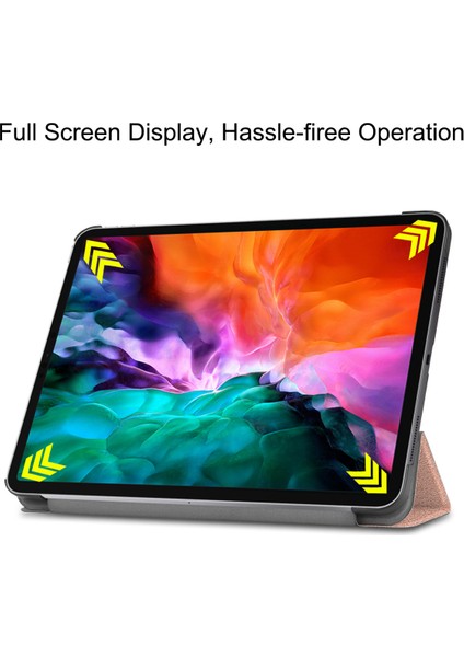 iPad Pro 12.9 Inç Kapak 2021 5. Nesil Için, Ultra Ince Üç Katlı Stand Kapağı [otomatik Uyutma/uyandırma] iPad Pro 12.9 2021 Yumuşak Tpu Arka Kapak - Pembe Altın (Yurt Dışından) modelleri