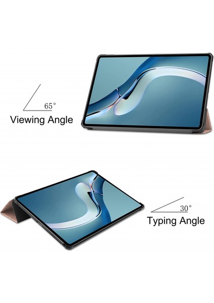Huawei Matepad Pro 12.6 2021 Tablet Kılıfı Için Hafif Üç Katlı Stand Pc Sert Arka Kapak Kapak Tam Vücut Sağlam Darbeye Dayanıklı Kapak(Renk: Gül Altın) (Yurt Dışından) fırsatları