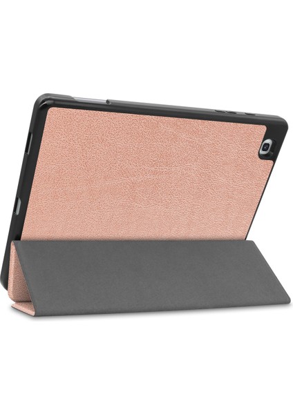 Samsung Galaxy Tab S6/tab S6 Tablet Kılıfı Için 10.4" Birinci Sınıf Deri Ince ve Hafif, Otomatik Uyku/uyandırma Sert Üç Katlı Stand Kapağı (P610/P615) Pembe Altın (Yurt Dışından) fırsatları