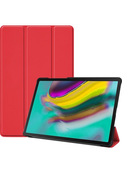 Galaxy Tab S5E Kılıf Için, Samsung Galaxy Tab S5E SM-T720 Için Otomatik Uyku/uyandırma Fonksiyonlu Akıllı Telefon Kılıfı Üç Katlı Stand Ince ve Hafif; SM-T725 Kırmızı (Yurt Dışından)